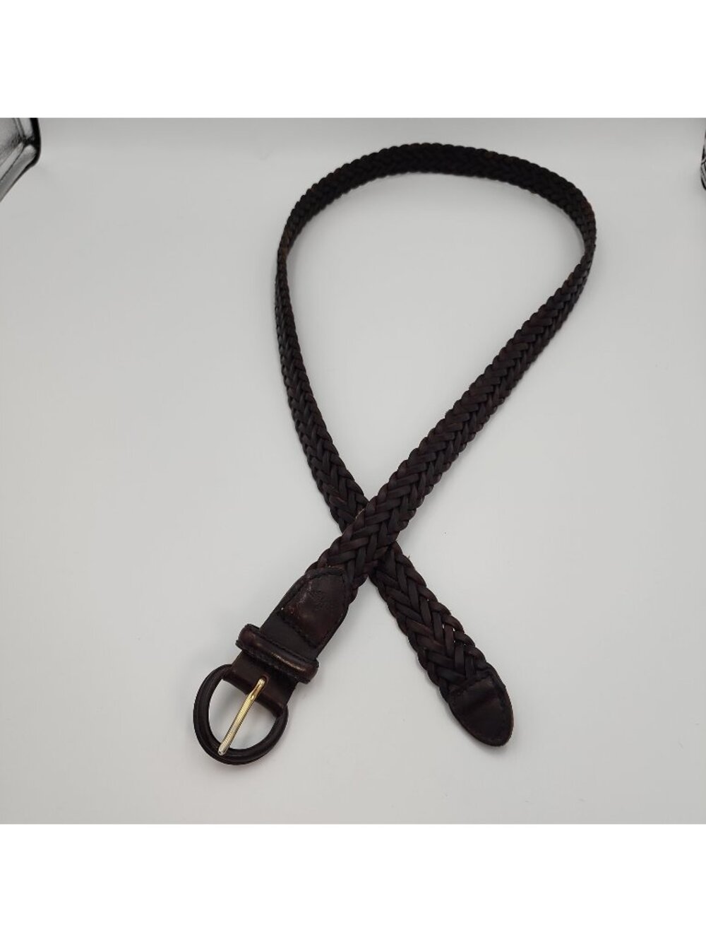 Dockers Cowhide Leather Brown Braided Belt 40 Mens
